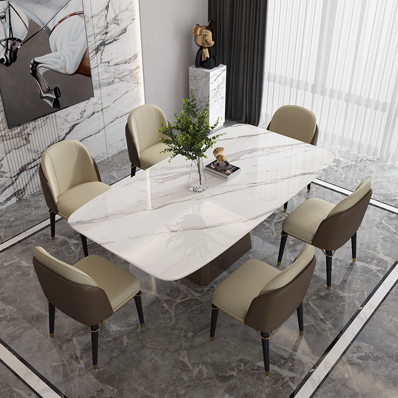 Glam -stijl rechthoekige tafel ingesteld 1/4/5/7 stukken dinerset voor thuisgebruik