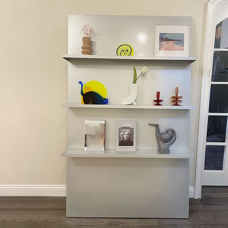 3 estanterías de estantería de metal en estantería incluye estantería en blanco y plata