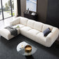 Divano di lana minimalista con chaise in bianco divano in tessuto da 29,1 "H