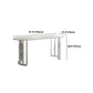 White Top Oval Dining Table Stone Dining Table with Acrylic Base