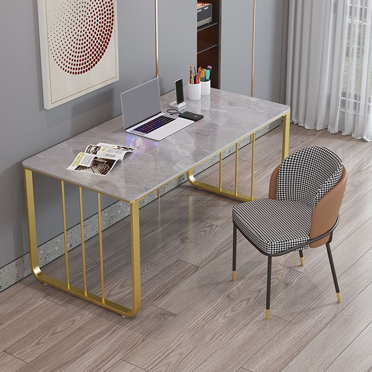 Glam 29.53-inch Tall Writing Desk Stone Rectangular Office Desk Clearhalo 'furn' 'furn_office_desk' 'Furniture' 'Office Desks' 'Office Furniture' 'office_desk' 1200x1200_2a996f45-6fab-4910-99d0-b2abb4b8d137