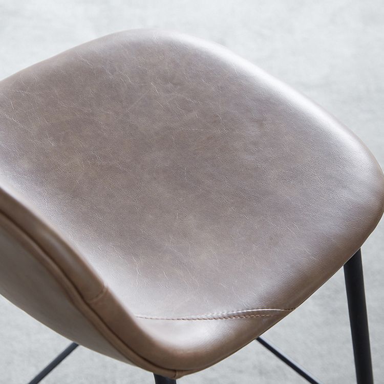 Leather Bar Stool Modern Backrest Counter Stool for Bristol with Metal Base Clearhalo 'Bar Furniture' 'Bar Stools' 'bar_stools' 'furn' 'furn_bar_stools' 'Furniture' 'Kitchen & Dining Furniture' 1200x1200_2a9a2e8f-5265-44ce-86a1-a21d483fab1b