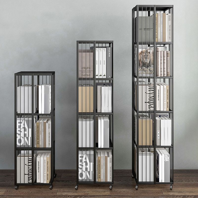 Standard Metal Bookcase Industrial Open Back Bookshelf with Shelves
