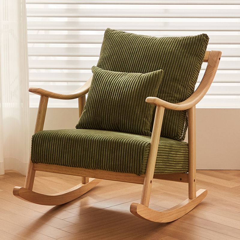 Suede and Solid Wood Rocking Chair with Padded Seat Rocker Chair Removable Cushions Clearhalo 'Chairs & Seating' 'furn' 'furn_rocking_chairs' 'Furniture' 'Living Room Furniture' 'Rocking Chairs' 'rocking_chairs' 1200x1200_2a9adef7-d208-4eae-a17f-a46b6ab23cef