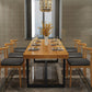 Industrial Rectangle Dining Table Set 1/2/5/6/7 Pieces Natural Solid Wood Dinette Set Clearhalo 'Dining Room Sets' 'Dining Tables & Seating' 'dining_room_set' 'furn' 'furn_dining_room_set' 'Furniture' 'Kitchen & Dining Furniture' 1200x1200_2a9b63eb-b941-46f4-aa46-9d5ee054ef96