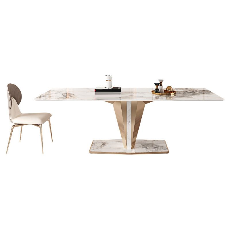 Luxurious 1/2/3/4/5/6/7 Pieces Rectangle Dining Set Sintered Stone Top Dinette Table Set Clearhalo 'Dining Room Sets' 'Dining Tables & Seating' 'dining_room_set' 'furn' 'furn_dining_room_set' 'Furniture' 'Kitchen & Dining Furniture' 1200x1200_2a9b9cae-e8c9-46b2-8ae9-0196fa0db02b