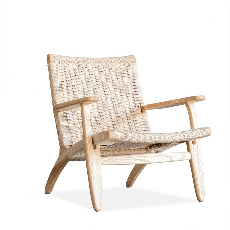 Solid Wood Frame Lounge Chair Arms Included Woven Back Chair Clearhalo 'Accent Chairs' 'accent_chairs' 'Chairs & Seating' 'furn' 'furn_accent_chairs' 'Furniture' 'Living Room Furniture' 1200x1200_2a9bc30d-87a8-4f83-8d6a-722db883e0ba