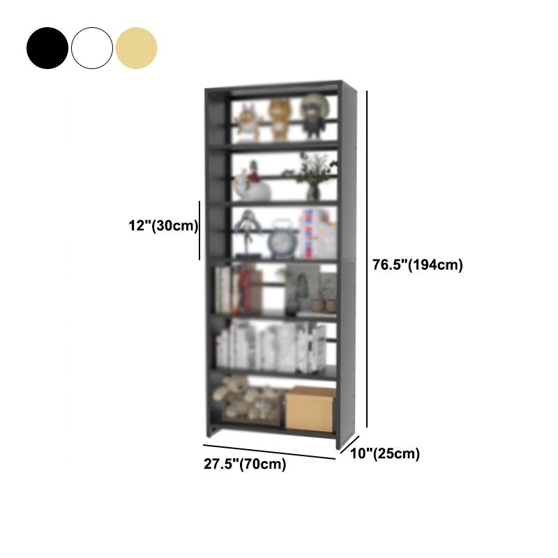 Modern Metal Bookshelf Open Shelf Bookcase with Rectangular Shelves Clearhalo 'Bookcases' 'Furniture' 'furniture_bookcases' 'kitchen' 'kitchen_bookcases' 'Living Room Furniture' 'Office Furniture' 1200x1200_2a9bcac7-968e-4053-b9bd-b534323aeff3