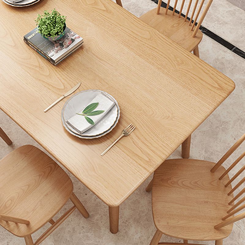 Mesa de comedor de madera estilo Glam, mesa rectangular con patas de madera para cocina