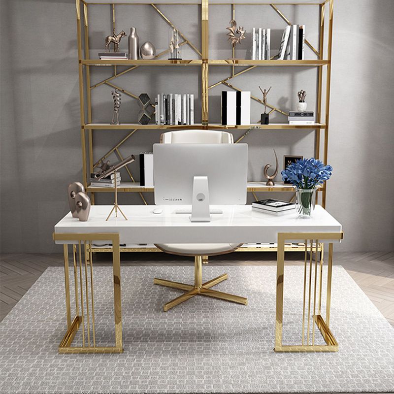 Escritorio de oficina rectángulo de madera Glam 29.53 "escritorio de escritura de alto con 1 cajón