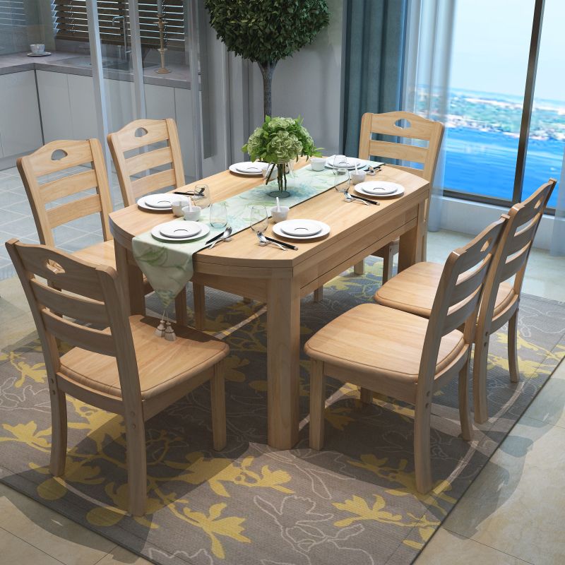 Modern Style Dining Table Solid Wood Butterfly Leaf Dining Table for Kitchen Use Clearhalo 'Dining Tables & Seating' 'Dining Tables' 'dining_table' 'furn' 'furn_dining_table' 'Furniture' 'Kitchen & Dining Furniture' 1200x1200_2a9e57ac-51f3-43b6-a0e5-0ba0339c3857