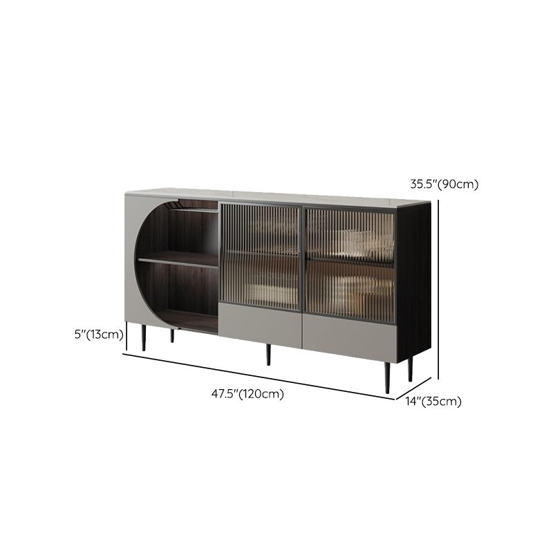 Armoires à buffet de haut blanc glamour portes en verre buffet pour le salon