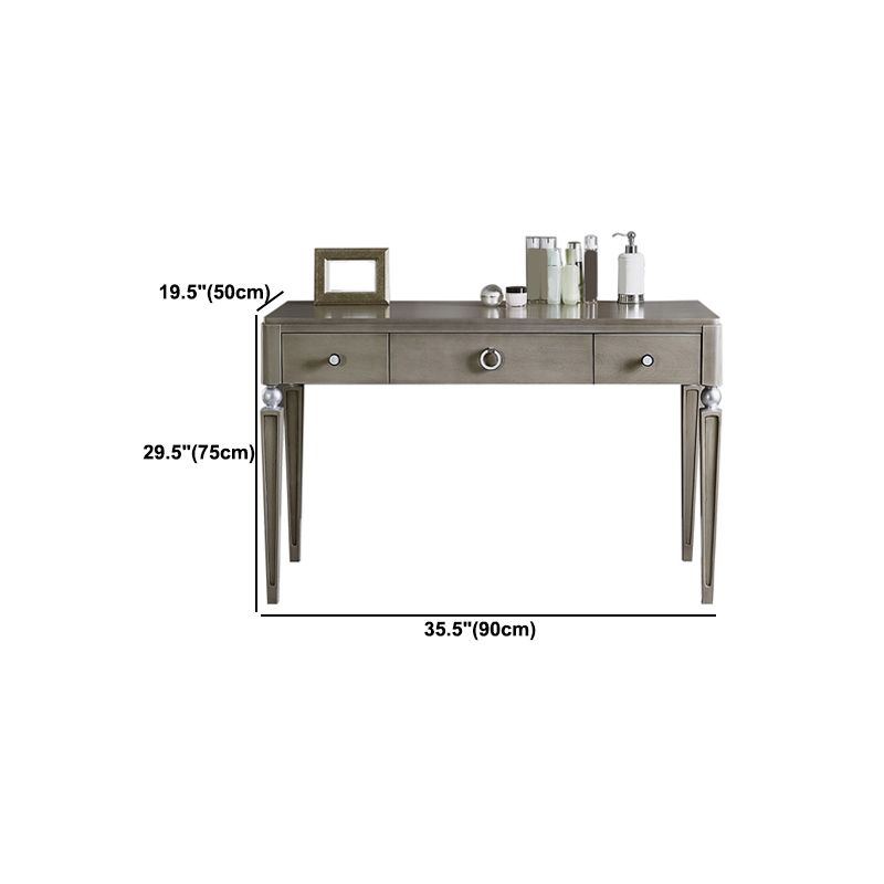 Two Piece Traditional Mirrored Vanity Set Solid Wood Dressing Table