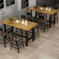 Rectangle Pine Wood Top Bar Table Industrial Bar Table with Trestle Base in Black Clearhalo 'Bar Furniture' 'Bar Tables' 'bar_tables' 'furn' 'furn_bar_tables' 'Furniture' 'Kitchen & Dining Furniture' 1200x1200_2aa2d303-8278-44f1-bb50-fe98a11d584b