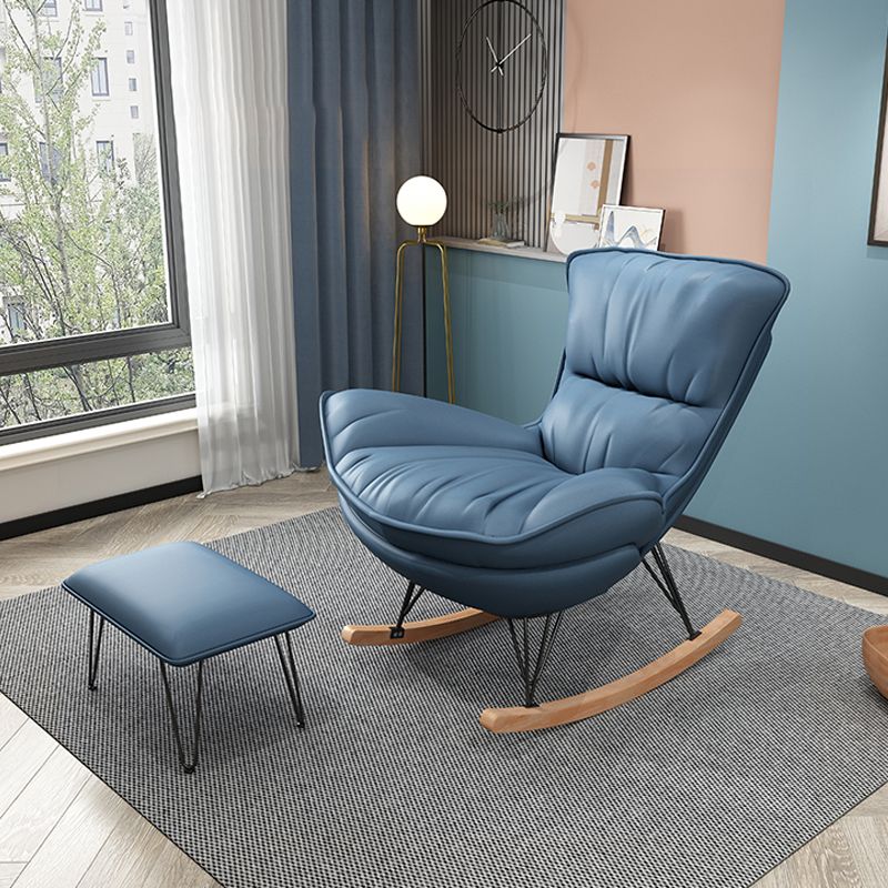 Contemporary Rocker Upholstered Tufted Cushions with Dark legs Glider Clearhalo 'Chairs & Seating' 'furn' 'furn_rocking_chairs' 'Furniture' 'Living Room Furniture' 'Rocking Chairs' 'rocking_chairs' 1200x1200_2aa3a37f-7528-47d7-84fa-9cc07ddcb1ea