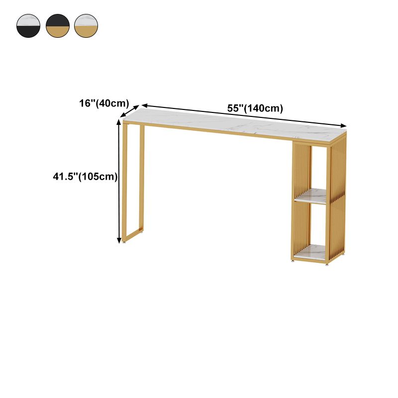 Rectangle Stone Bar Dining Table Industrial Bar Dining Table with Sled Base Clearhalo 'Bar Furniture' 'Bar Tables' 'bar_tables' 'furn' 'furn_bar_tables' 'Furniture' 'furniture_bar_tables' 'Kitchen & Dining Furniture' 1200x1200_2aa49b63-a513-4222-9720-fa986f69a58b