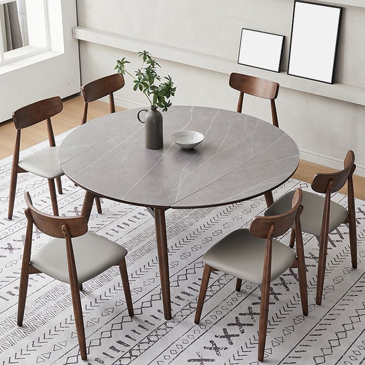 Modern Style Sintered Stone Dining Round Table Set 1/5/6/7 Pieces Dining Set