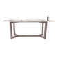 Table à manger rectangulaire en pierre moderne, base en métal pour salle à manger