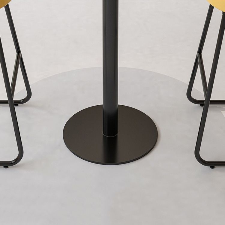 Industrial Round Bar Table Set 1/2/3 Pieces Stone Counter Table with Solid Back Stools Clearhalo 'Bar Furniture' 'furn' 'furn_home_bar_bar_sets' 'Furniture' 'Home Bars & Bar Sets' 'home_bar_bar_sets' 'Kitchen & Dining Furniture' 1200x1200_2aa691cc-551f-4f95-a708-0867a8f7e240