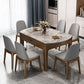 Sintered Stone Dining Table Round Dinner Table with Rubberwood Frame for Dining Room