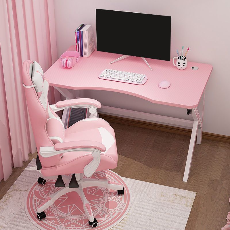 Glam Home Gaming Desk Fabricage Wood K-Shape Computer Desk