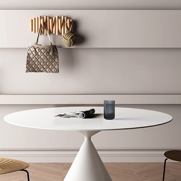 Modern Stone Pedestal Dining Table Matte Finish Round Table for Kitchen Clearhalo 'Dining Tables & Seating' 'Dining Tables' 'dining_table' 'furn' 'furn_dining_table' 'Furniture' 'furniture_dining_table' 'Kitchen & Dining Furniture' 'kitchen' 'kitchen_dining_table' 1200x1200_2aac8ccf-48b9-4c94-838b-6d1cfc16f3c3