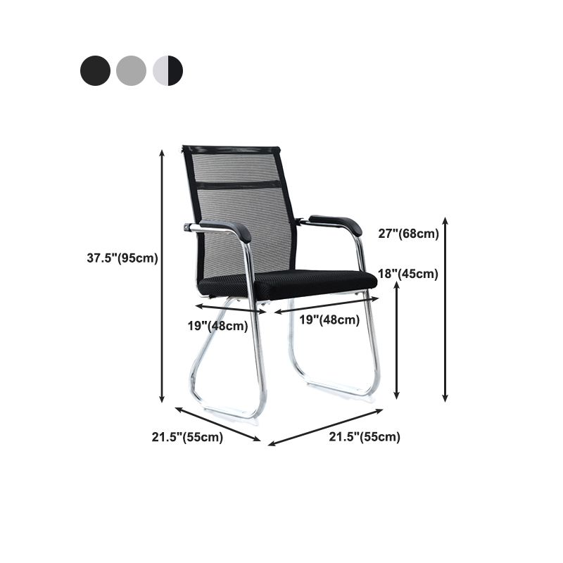 Silver Metal Mesh Modern Conference Chair Mid-Back and High Back Conference Chair Clearhalo 'furn' 'furn_office_chair' 'Furniture' 'furniture_office_chair' 'Office Chairs' 'Office Furniture' 'office_chair' 1200x1200_2aae1c07-68c9-43e6-b772-ee3b384d0f1d