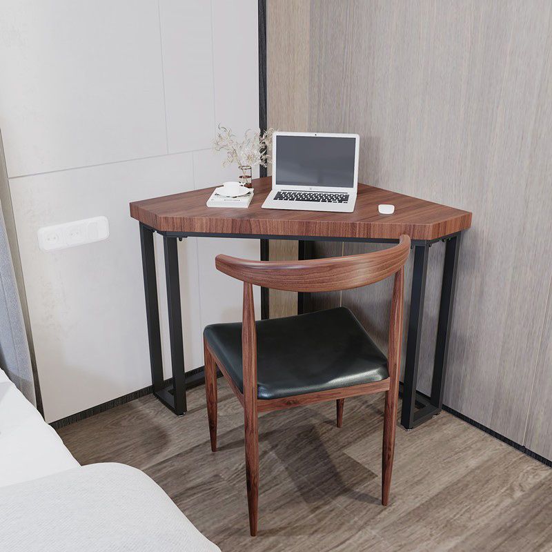 現代的なコーナーオフィスデスクH字型ソリッドウッドライティングデスク
