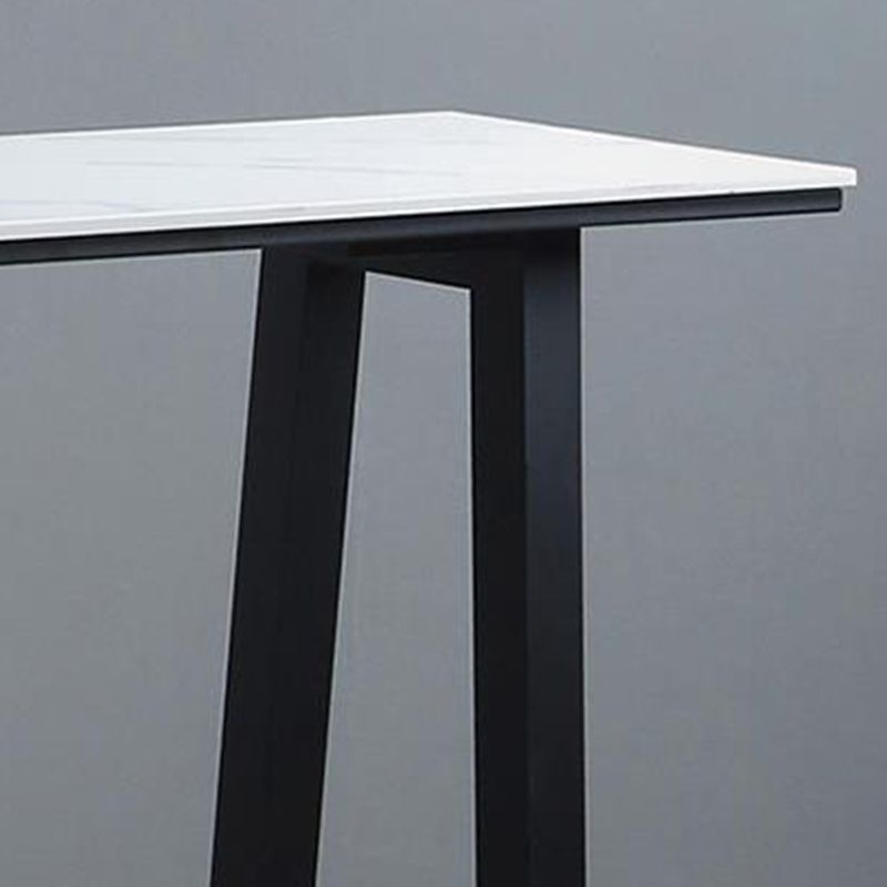 Rectangle Bar Table Sintered Stone Dining Table with Metal Base for Kitchen Clearhalo 'Bar Furniture' 'Bar Tables' 'bar_tables' 'furn' 'furn_bar_tables' 'Furniture' 'Kitchen & Dining Furniture' 1200x1200_2aaf9711-7253-47b1-a094-6244578d131b