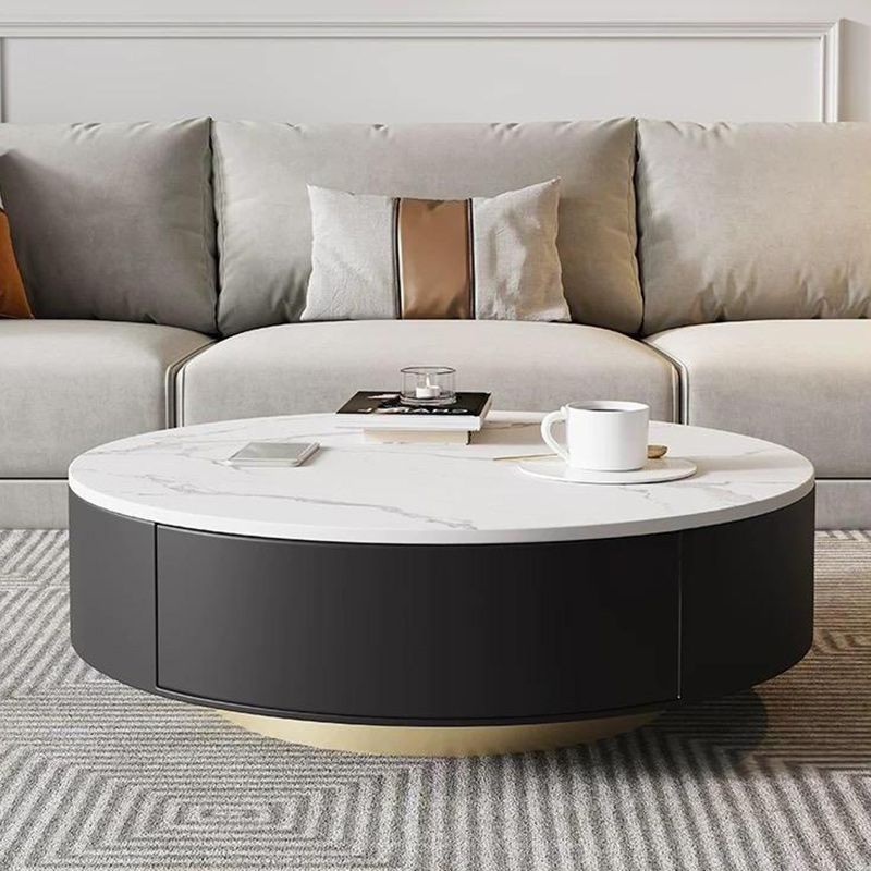 Modern Marble Side Table No Distressing End Table for Living Room Clearhalo 'Coffee & Accent Tables' 'Coffee Tables' 'coffee_tables' 'furn' 'furn_coffee_tables' 'Furniture' 'Living Room Furniture' 1200x1200_2ab03159-b91c-43ee-9d5b-2b18a8907781
