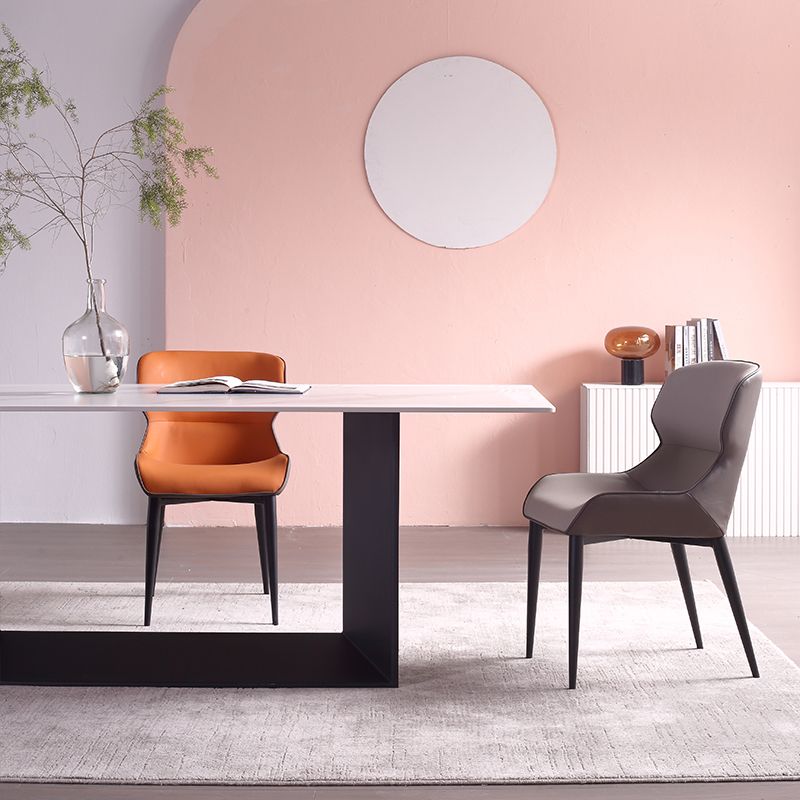 Modern Indoor-Outdoor Dining Room Armchairs Upholstered Linen Fabric Dining Metal Chair Clearhalo ' kitchen&dining_furn' 'Dining Chairs' 'Dining Tables & Seating' 'dining_chair' 'furn' 'furn_dining_chair' 'Furniture' 'furniture_dining_chair' 'Kitchen & Dining Furniture' 'kitchen' 1200x1200_2ab149bc-a233-471d-9bd2-97dd2e75c50a