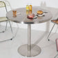 Metal Contemporary Sliver Dining Table Stainless Steel Dining Table with Pedestal Base Clearhalo ' dining_table' 'Dining Tables & Seating' 'Dining Tables' 'furn' 'furn_dining_table' 'Furniture' 'furniture_dining_table' 'Kitchen & Dining Furniture' 'kitchen&dining_furn' 'kitchen' 'kitchen_dining_table' 1200x1200_2ab25c72-c93f-4008-9767-d844bbd52cc5