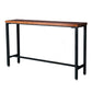 Mesa de barra de madera maciza rectángulo Juego de mesa industrial 1/5/6 Piezas de mostrador con heces