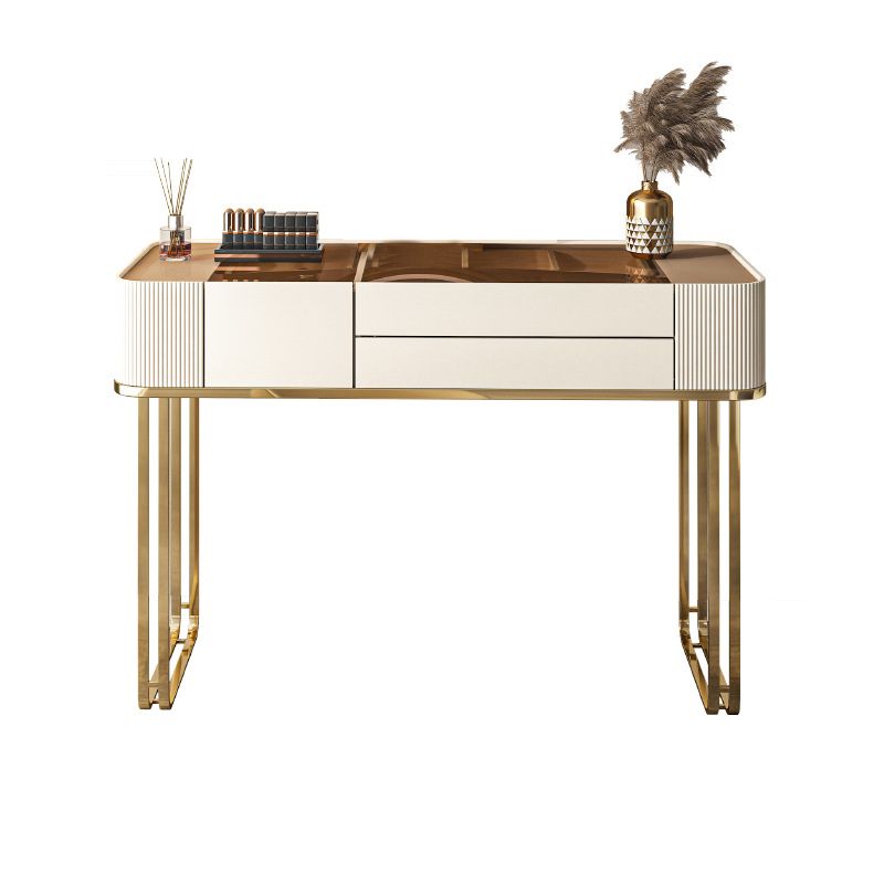 17.72" Wide Vanity Desk with Storage Drawers Glam Glass Dresser Table Clearhalo 'Bedroom Furniture' 'furn' 'furn_makeup_vanities' 'Furniture' 'Makeup Vanities' 'makeup_vanities' 1200x1200_2ab4d977-b341-49ba-b853-47489fc0e82c