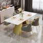 Nordic 1/5 Pieces Dining Set Rectangle Stone Dining Table for Kitchen Dining Room Clearhalo 'Dining Room Sets' 'Dining Tables & Seating' 'dining_room_set' 'furn' 'furn_dining_room_set' 'Furniture' 'Kitchen & Dining Furniture' 1200x1200_2ab594eb-8d37-4321-a5ff-c4257f2a6eb0