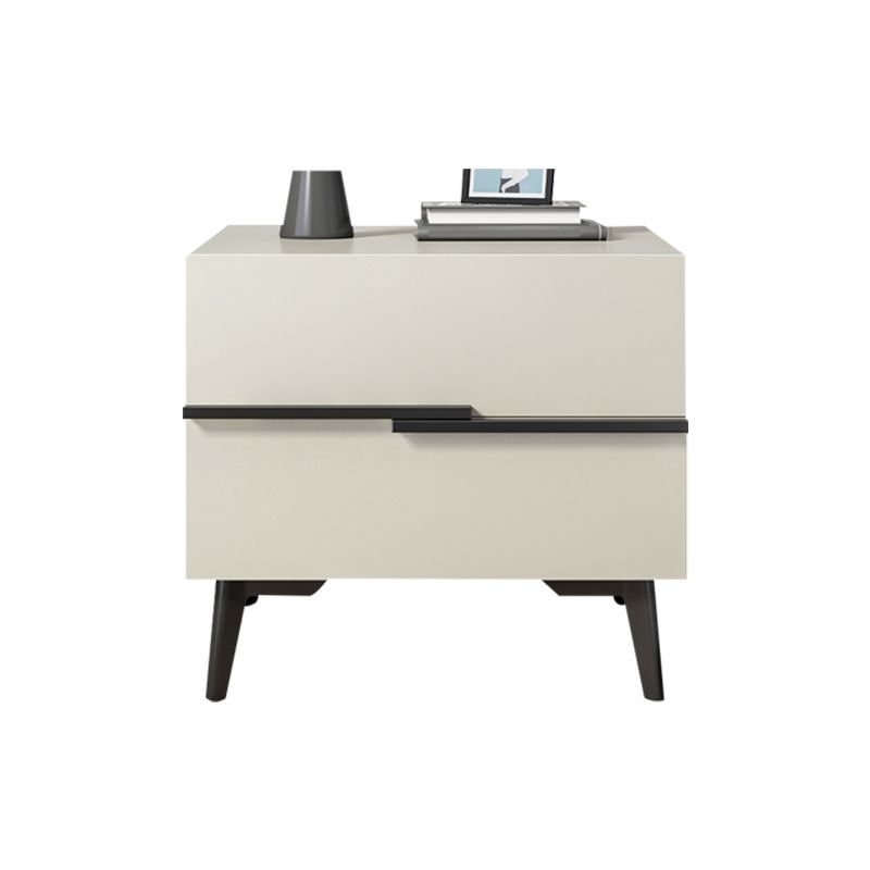 2つの引き出し付きのコンテンポラリーナイトテーブルフェイクウッドベッドサイドキャビネット