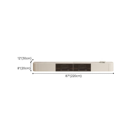 Console TV in pietra contemporanea Console White Floating TV Stand per soggiorno