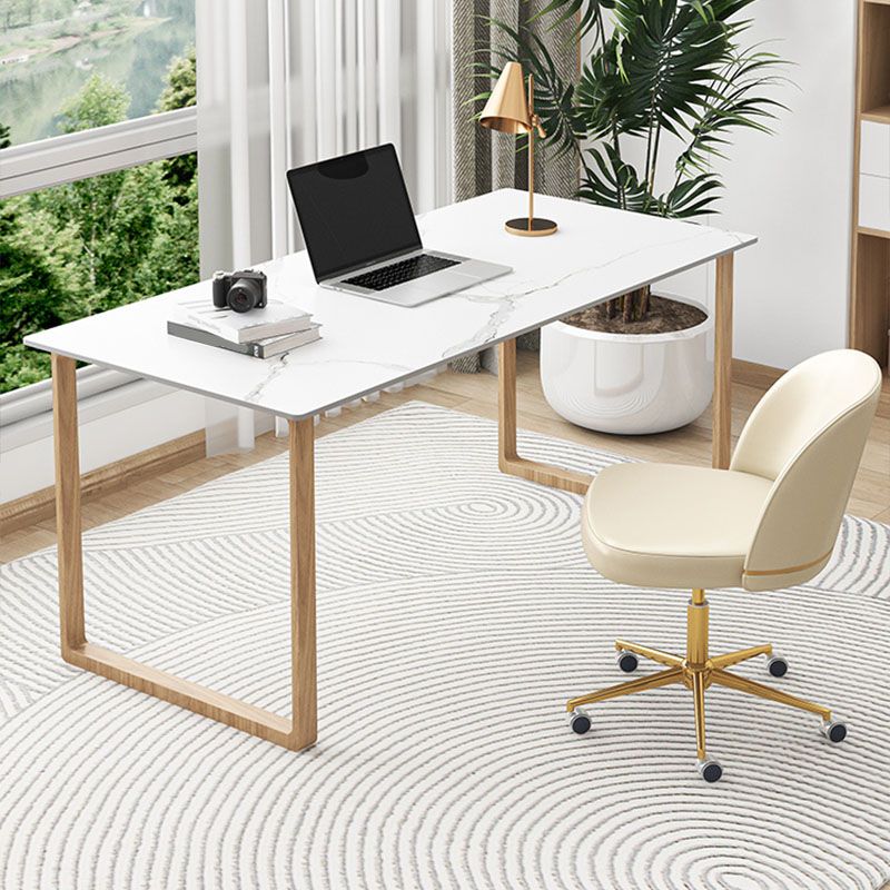 Scrivania di scrittura in pietra contemporanea 29.52 "H SLID RECTANGULAN OFFICE PER CASA