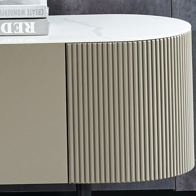 Witte leisteen slaapkamer rechthoek en ronde moderne koffie of eindtafel met opslag