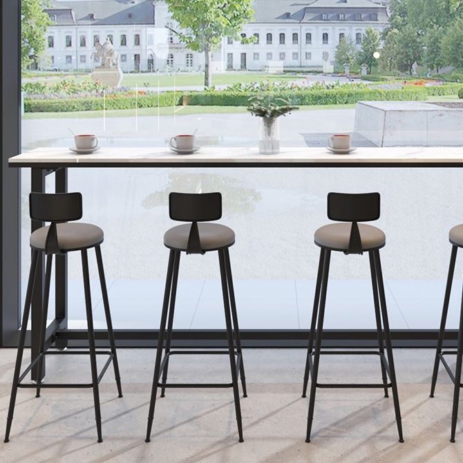 White Modern Style Bar Table in Faux Marble and Metal Milk Tea Shop Bar Table Clearhalo 'Bar Furniture' 'Bar Tables' 'bar_tables' 'furn' 'furn_bar_tables' 'Furniture' 'furniture_bar_tables' 'Kitchen & Dining Furniture' 1200x1200_2ab789a5-f3c0-40ce-b048-0c550df17434