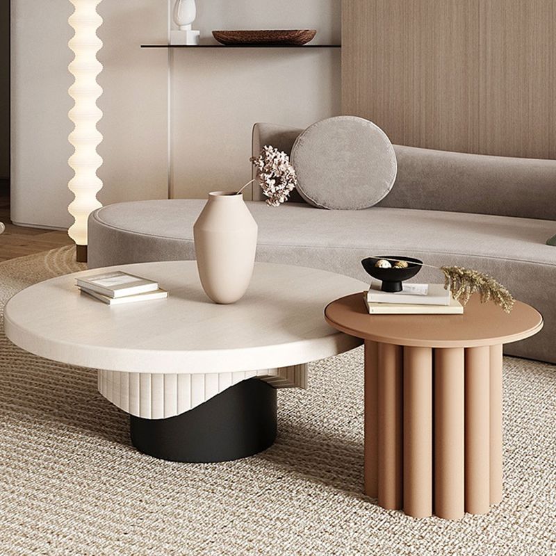 Contemporary Cocktail Table Pedestal Solid Wood Round Coffee Table Clearhalo 'Coffee & Accent Tables' 'Coffee Tables' 'coffee_tables' 'furn' 'furn_coffee_tables' 'Furniture' 'Living Room Furniture' 1200x1200_2ab82f54-23a8-4516-8ecc-a0c456e78025