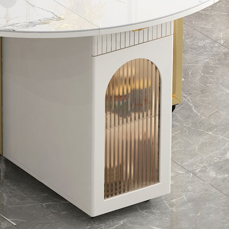 Moderne eetgelegenheid 1/3/7 pc's gesinterde stenen vouwtafel met gestoffeerde stoelen