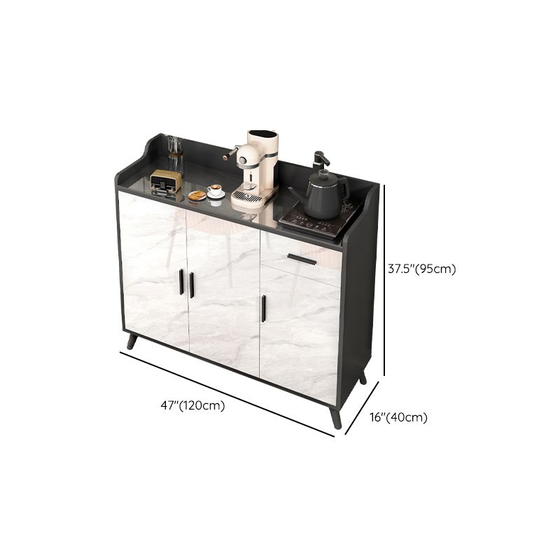 Sideboard di pietra contemporanea 1 cassetto cassettiera con ripiani regolabili