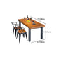 Solid Wood Top Dining Table Industrial Rectangle Table with 4 Legs