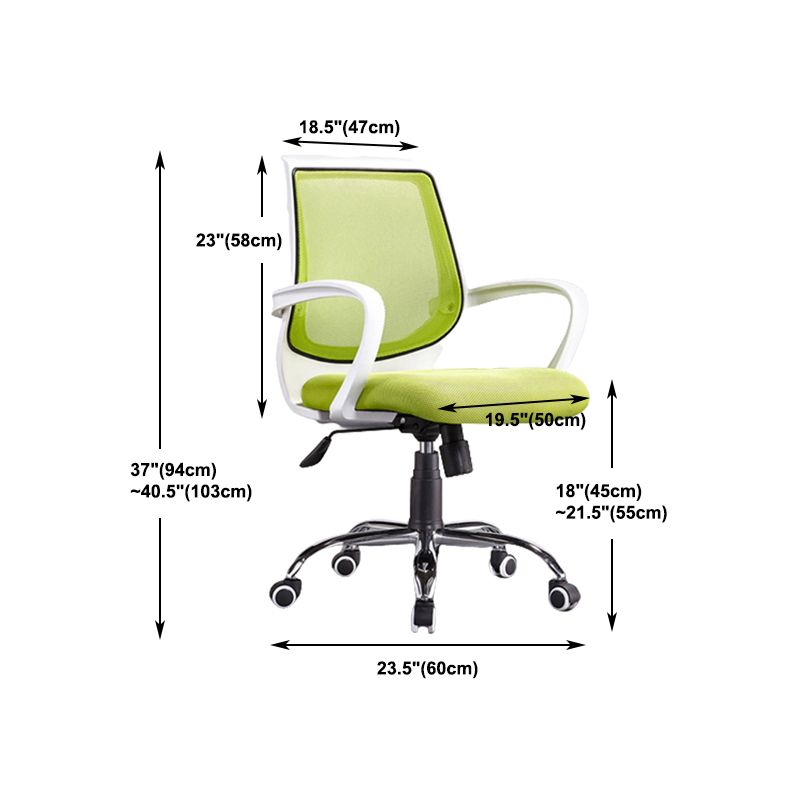 Contemporary Arm Chair Green Fixed Arms Adjustable Seat Height Office Chair Clearhalo 'furn' 'furn_office_chair' 'Furniture' 'Office Chairs' 'Office Furniture' 'office_chair' 1200x1200_2ab9e8fe-c184-40fc-b002-48035ad3e70c