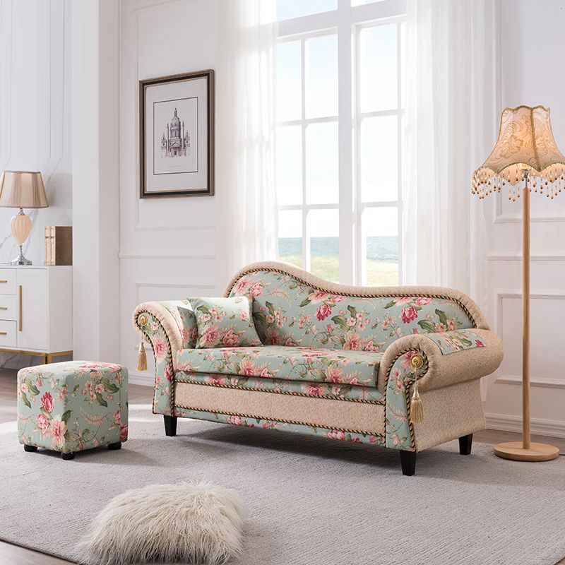 Floral with Arms Chaise Flared Arms with Legs for Bedroom Living Room Clearhalo 'Chairs & Seating' 'Chaise Lounge' 'chaise_lounge' 'furn' 'furn_chaise_lounge' 'Furniture' 'Living Room Furniture' 1200x1200_2aba7494-2c24-4899-94f2-a353423a35d5