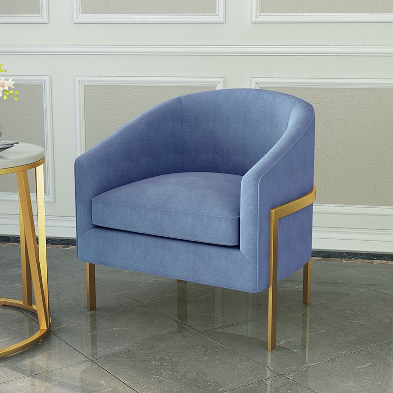 Linen Barrel Chair 23.62" Wide Arms Included Chair with Basic Four Leg