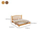 Tropical Brown Panel Bed 46.06" High Rubberwood Bed with Headboard