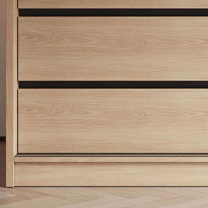 Bedroom Sliding Door Storage Cabinet Light Wood Finish Modern Cabinet with Drawers Clearhalo 'Armoires & Wardrobes' 'armoires_wardrobes' 'Bedroom Furniture' 'furn' 'furn_armoires_wardrobes' 'Furniture' 1200x1200_2abc59fa-9a5a-4770-9146-f4332b86d082