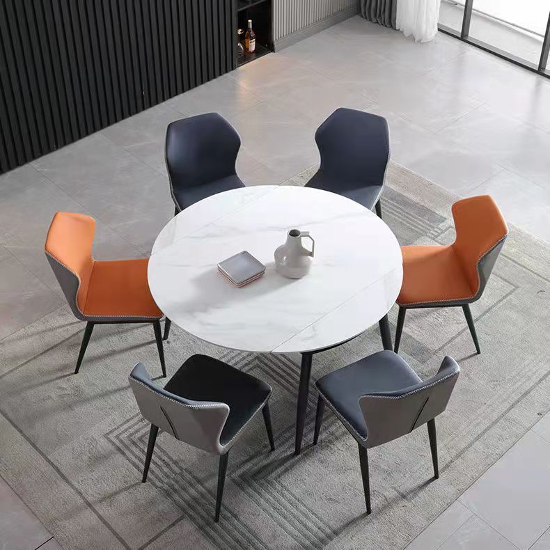 Contemporary Style Leather Dining Chair Wingback Side Chair for Home Use Clearhalo ' kitchen&dining_furn' 'Dining Chairs' 'Dining Tables & Seating' 'dining_chair' 'furn' 'furn_dining_chair' 'Furniture' 'furniture_dining_chair' 'Kitchen & Dining Furniture' 'kitchen' 1200x1200_2abcbd2f-72fb-470e-be25-a2cae3a38c8a